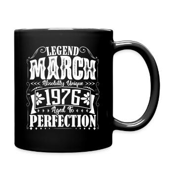 Mars 1976. Cadeau d'Anniversaire mars 1976. March. - Mug uni - noir - Droite