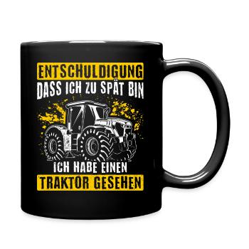 Landwirt Traktor Trecker Bester Job Natur Spruch B - Tasse einfarbig - Schwarz - Rechts