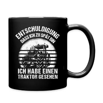 Landwirt Traktor Trecker Bester Job Natur Spruch B - Tasse einfarbig - Schwarz - Rechts