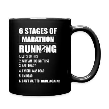 Lustiger Marathon -Läufer Langstreckenläufer - Tasse einfarbig - Schwarz - Rechts