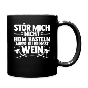Bastler Wein Basteln - Tasse einfarbig - Schwarz - Rechts