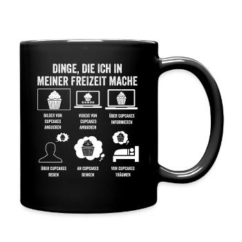 Backen Cupcakes - Tasse einfarbig - Schwarz - Rechts