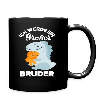 Ich Werde Großer Bruder Dinosaurier Geschenkidee - Tasse einfarbig - Schwarz - Rechts