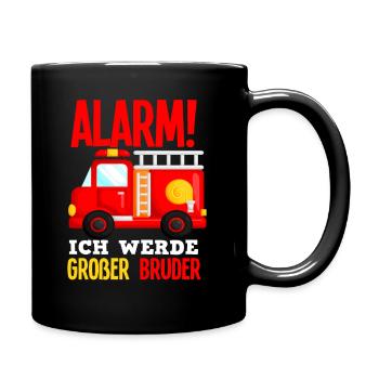 Alarm Ich Werde Großer Bruder Feuerwehr Sohn - Tasse einfarbig - Schwarz - Rechts