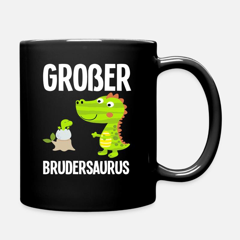 Großer Brudersaurus Dinosaurier Dinos Sohn - Tasse einfarbig - Schwarz