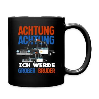 Ich Werde Großer Bruder Polizei Sohn Schwanger - Tasse einfarbig - Schwarz - Rechts