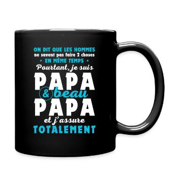 Je suis Papa beau-papa j'assure. Cadeau beau-père - Mug uni - noir - Droite