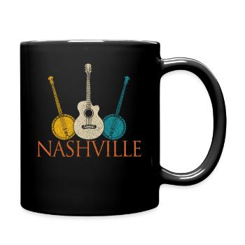 Nashville Tennessee Country Music - Full Colour Mug - black - Right