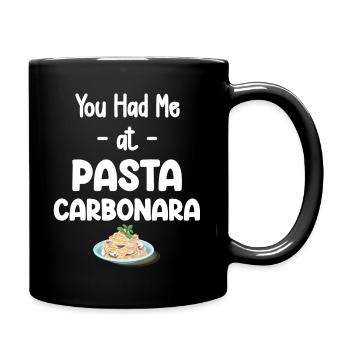 Carbonara Connaisseur Italiano Makkaroni Käse - Tasse einfarbig - Schwarz - Rechts