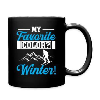 Meine Lieblingsfarbe? Der Winter! - Tasse einfarbig - Schwarz - Rechts
