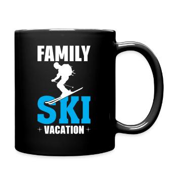 Familienski-Urlaub - Tasse einfarbig - Schwarz - Rechts