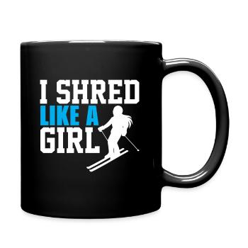 Ich Fetze Wie Ein Mädchen - Tasse einfarbig - Schwarz - Rechts