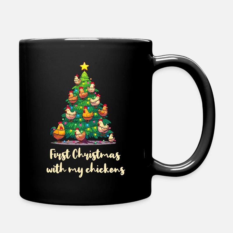 Noël avec les poules propriétaire de poules poulailler - Mug uni - noir