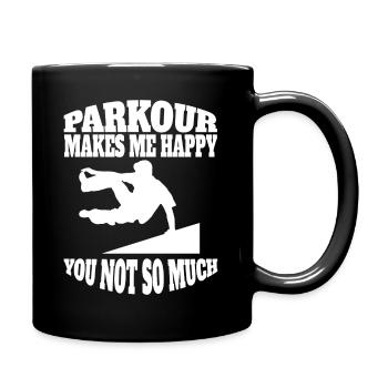 Parkour Läufer Geschenk Extremsport Parkourläufer - Tasse einfarbig - Schwarz - Rechts