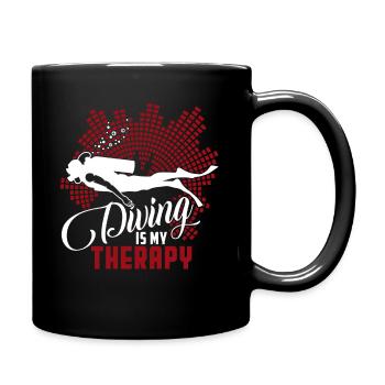 Diving Diving Is My Therapy - Full Colour Mug - black - Right