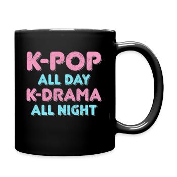 K-Pop K-Drama Fan Geschenk - Tasse einfarbig - Schwarz - Rechts