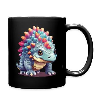 Niedlicher Pastell Ankylosaurus Dino Comic - Tasse einfarbig - Schwarz - Rechts
