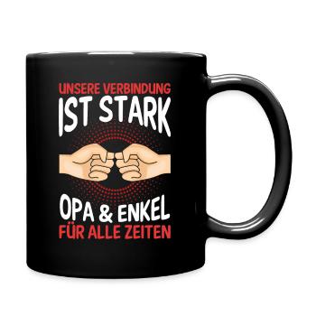 Großvater Opa und Enkel - Tasse einfarbig - Schwarz - Rechts