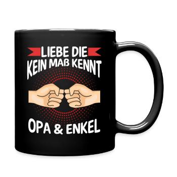 Großvater Opa und Enkel - Tasse einfarbig - Schwarz - Rechts