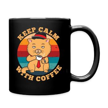 Stay Calm with Retro Coffee - Full Colour Mug - black - Right