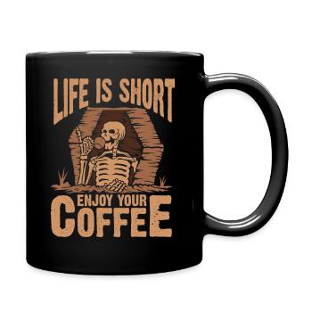 Life is short, enjoy your coffee - Full Colour Mug - black - Right