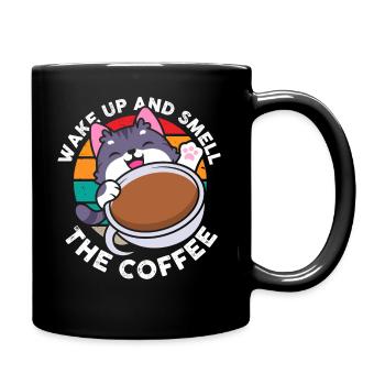 Réveillez-vous et sentez l’odeur du café rétro - Mug uni - noir - Droite
