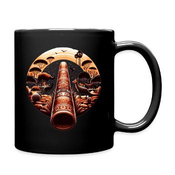 Didgeridoo mit Australischem Outback und Wildtiere - Tasse einfarbig - Schwarz - Rechts