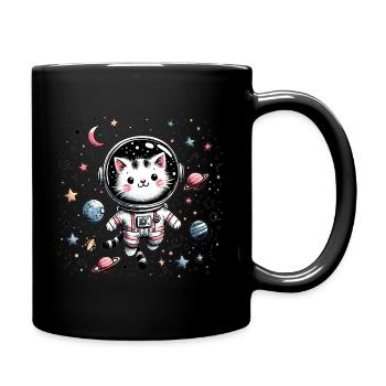 Cosmic Cat Astronaut - Full Colour Mug - black - Right