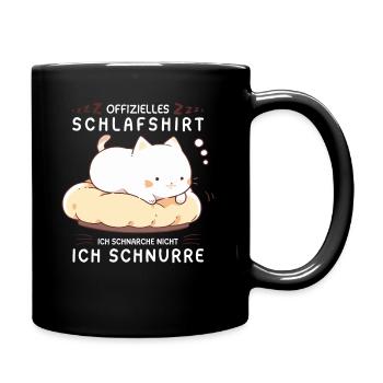 Offizielles Schlafshirt personalisiert mit Katze - Tasse einfarbig - Schwarz - Rechts