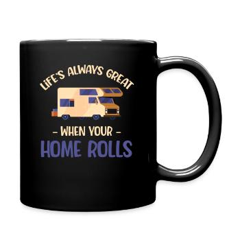 Life is always beautiful when your home - Full Colour Mug - black - Right