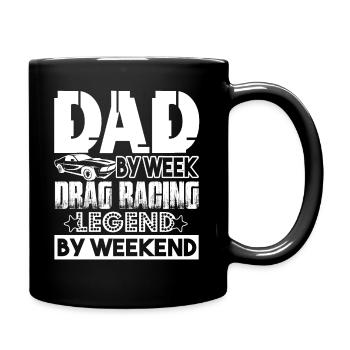 Drag Racing Dad And Drag Racing Legend - Full Colour Mug - black - Right
