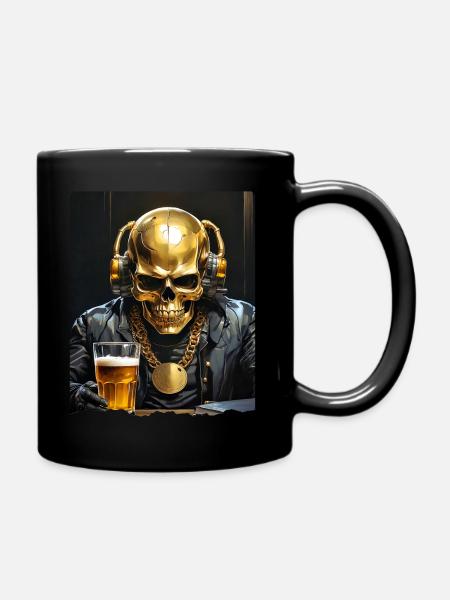Bier Skull 0.7 - Tasse einfarbig - Schwarz