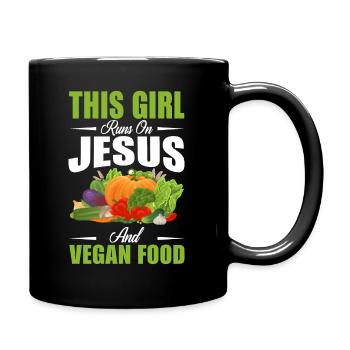 Cette fille se nourrit de Jésus et végétalienne - Mug uni - noir - Droite