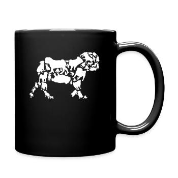 Mops Hund Mama Mops Papa - Tasse einfarbig - Schwarz - Rechts
