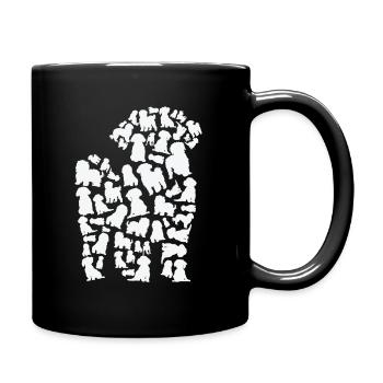 Pudel Hund Mama Pudel Papa - Tasse einfarbig - Schwarz - Rechts
