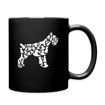Schnauzer miniature maman Schnauzer miniature papa - Mug uni - noir - Droite