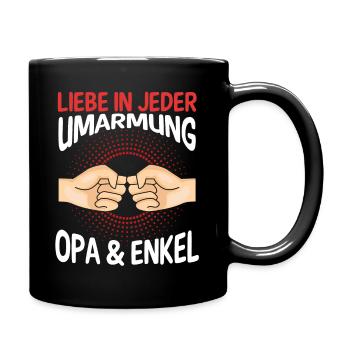 Großvater Opa und Enkel - Tasse einfarbig - Schwarz - Rechts