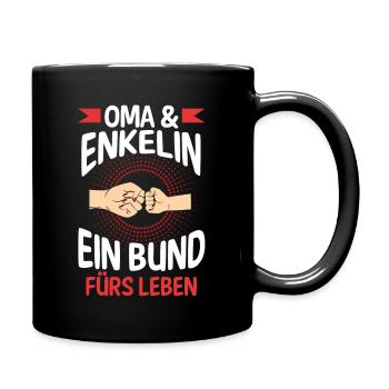 Oma Großmutter und Enkelin - Tasse einfarbig - Schwarz - Rechts