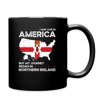 Né à Irlande du Nord, Irlande du Nord, Américain, États-Unis - Mug uni - noir - Droite