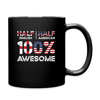 Moitié anglais, Angleterre, Américain, États-Unis - Mug uni - noir - Droite