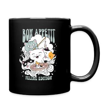 Bon Appetit feline edition - Full Colour Mug - black - Right