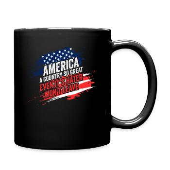 Amerika: Ein Land, das so großartig ist, dass die USA patriotisch sind - Tasse einfarbig - Schwarz - Rechts