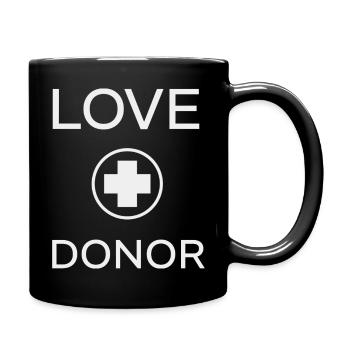 Liebe SPENDER - Tasse einfarbig - Schwarz - Rechts