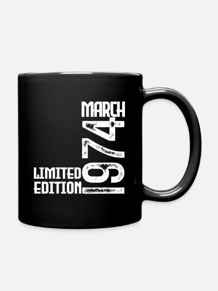 Birthday Gift March 1974. March 1974. mars - Full Colour Mug - black