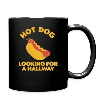 Hot Dog Looking For A Hallway - Full Colour Mug - black - Right