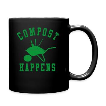Wurm Farmer Wurmkompost Niedliche Männer Frauen Kompostieren - Tasse einfarbig - Schwarz - Rechts