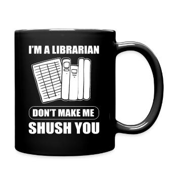 Lustiger Bibliothekar Archivar - Tasse einfarbig - Schwarz - Rechts