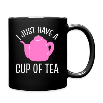 Lustiger Teeliebhaber Teetrinker - Tasse einfarbig - Schwarz - Rechts