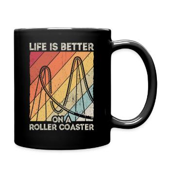 Achterbahn Roller Coaster Spaß Fun Freizeitpark Fa - Tasse einfarbig - Schwarz - Rechts