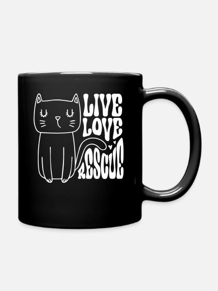 Live Love Rescue - Tasse einfarbig - Schwarz